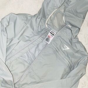 Gymshark Light Gray Windbreaker Jacket